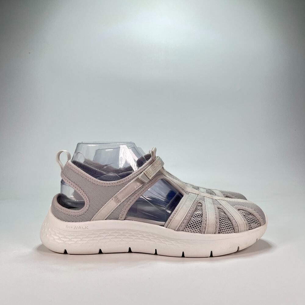 Skechers GO WALK Flex Jill Gray Closed Toe Fisherman Sandals 141476 Womens Sz 10